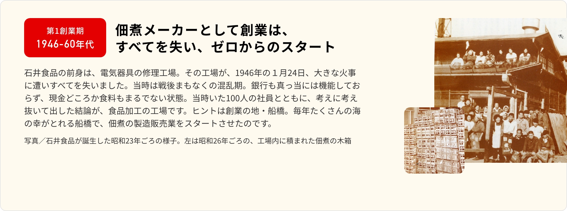 佃煮メーカーとして創業は、すべてを失い、ゼロからのスタート